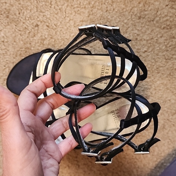 Stuart Weitzman Satin Crystal Embellishments Heels - Picture 8 of 15